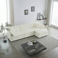BedLuxury 111.5'' Modular Sectional Sofa with Movable Ottoman, L Shaped
