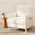 thumbnail image 1 of BedLuxury 31’’ High Back Accent Chair with Thick Cushion,Chenille sofa with Supportive Armrests for Living Room and Small Spaces,Beige, 1 of 9