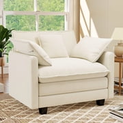 BedLuxury 41.8  Oversized Accent Chair, Chenille Cloud Armchair for Living Room, Beige