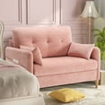 thumbnail image 1 of BedLuxury 47'' Wide LoveSeat, 2-seat Chenille sofa with 2 Pillows for Living Room and Small Spaces, Pink, 1 of 7
