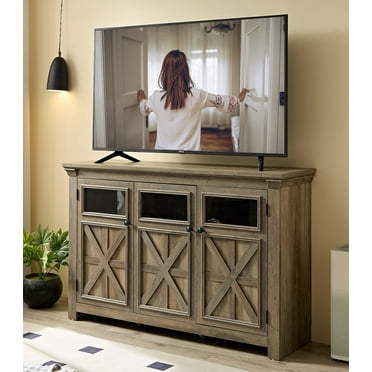 BedLuxury 53''W Kitchen Buffet Sideboard Cabinet with Adjustable Shelf,Wooden Storage Cabinet with 3 Doors, Farmhouse Coffee Bar Cabinet for Kitchen/Living Room, Grey