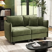 BedLuxury 56" Loveseat, 2-Seat Sofa and Couch for Living Room and Small Space, Chenille Green
