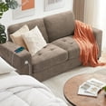 thumbnail image 1 of BedLuxury 70" Loveseat, 2-Seats Sofa with USB/Type-C Charging, Storage Pocket & Wide Armrest, Removable Cover, Living Room, Chenille Brown, 1 of 9