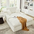 thumbnail image 1 of BedLuxury 73''x55'' Oversized Chaise Lounge Chair, Cloud Faux Fur Upholstered Sofa Bed Cozy Sleeper Couch for Living Room, No Assembly Required, Beige, 1 of 7