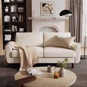 BedLuxury 78  Studio Loveseat with Wide Armrests and Wood Legs, Modern Sofa for Small Space and Living Room, Beige