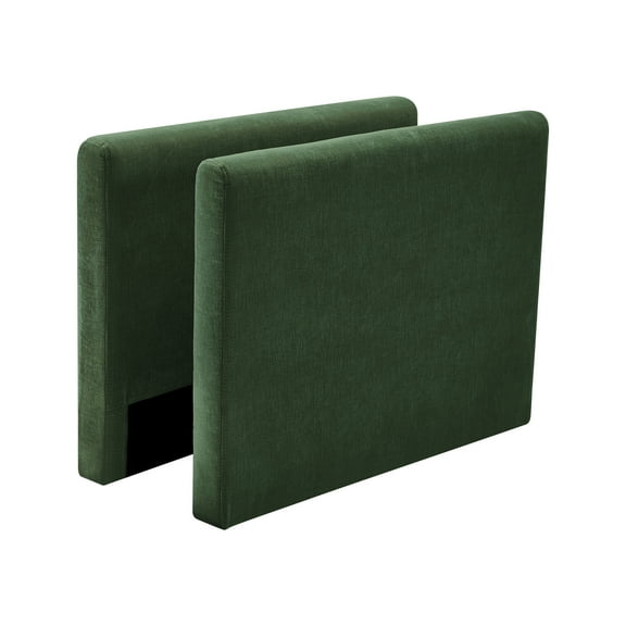 BedLuxury Chenille Upholstered Sofa Armrest, Padded Side Panels for Modular Sectional Sofa, 2 Pieces, Green.