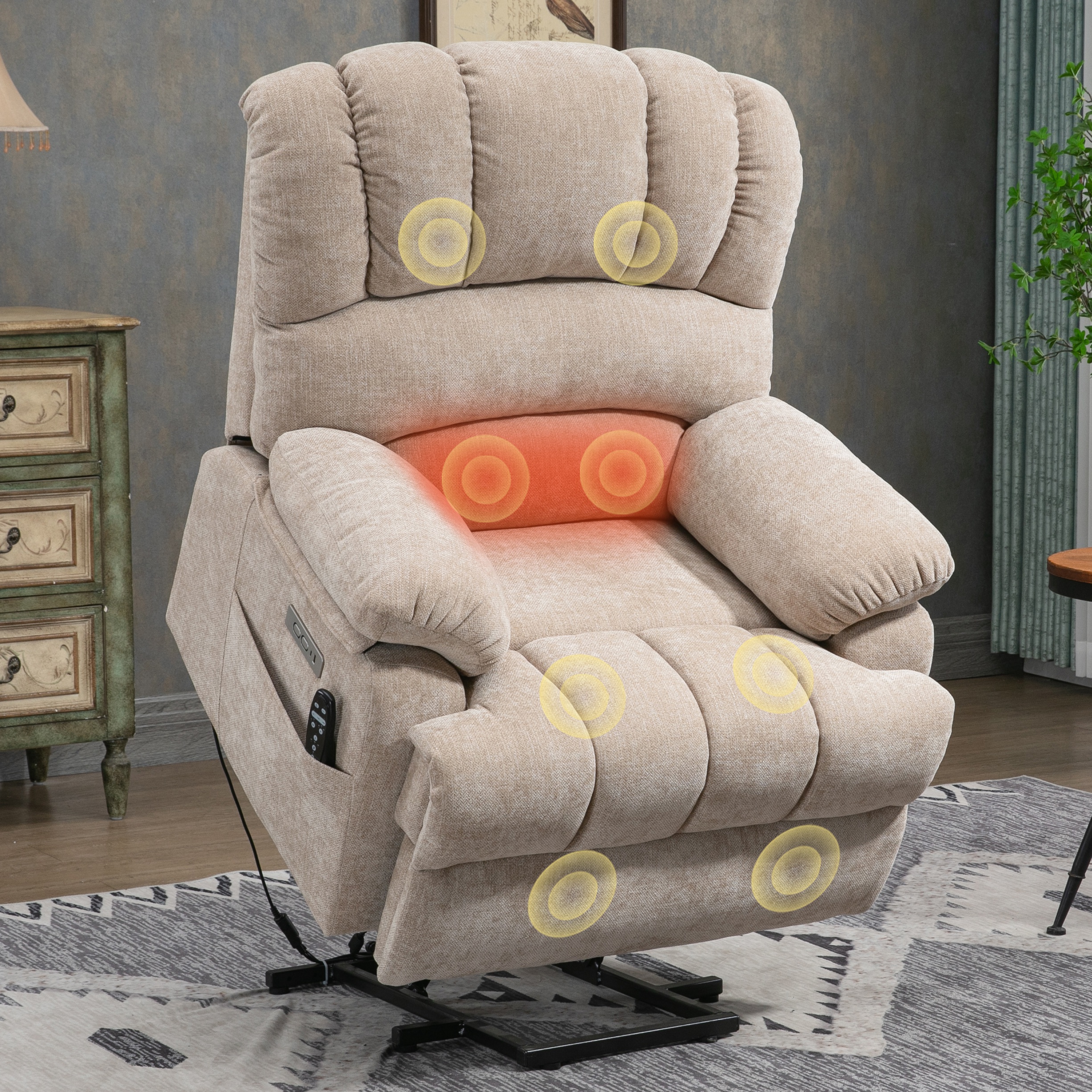 BedLuxury Power Lift Recliner Chair for Living Room,Extra Wide Recliner