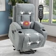 thumbnail image 1 of BedLuxury Power Lift Recliner Chair Sofa with Massage and Heat for Elderly,Extra Wide Heavy Duty Recliner with Cup Holders and Side Pockets for Living Room(Grey), 1 of 7