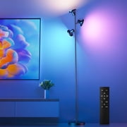 BedLuxury Tree Floor Lamp With Remote & Touch Control - 3 Lights, Modern Dimmable Standing Lamp for Living Room, Bedroom, RGB,Clearance