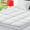 thumbnail image 1 of BedLuxury Twin XL Mattress Topper Extra Thick Cooling Mattress Pad Cover for Back Pain Breathable Pillow Top Plush Soft with 8-21 Inch Deep Pocket - White, 1 of 5