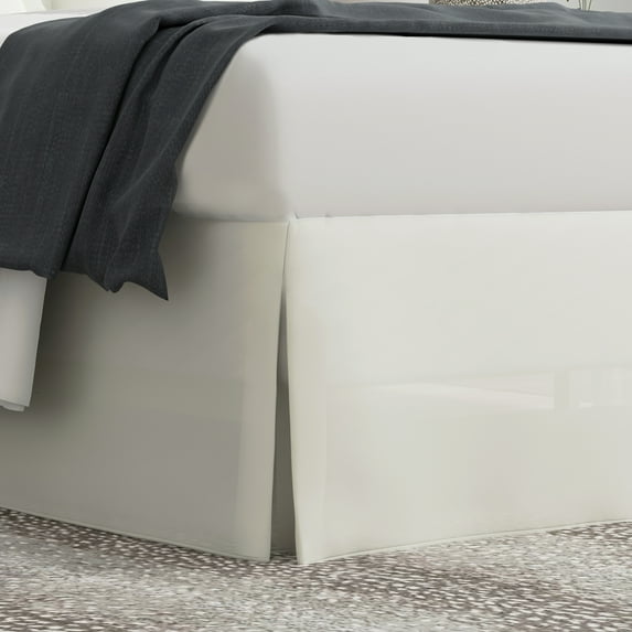 BedMaker's Wrap-Around Hassle Free, Never Lift Your Mattress Tailored Bed Skirt, 14" Drop Length, Ivory, Queen
