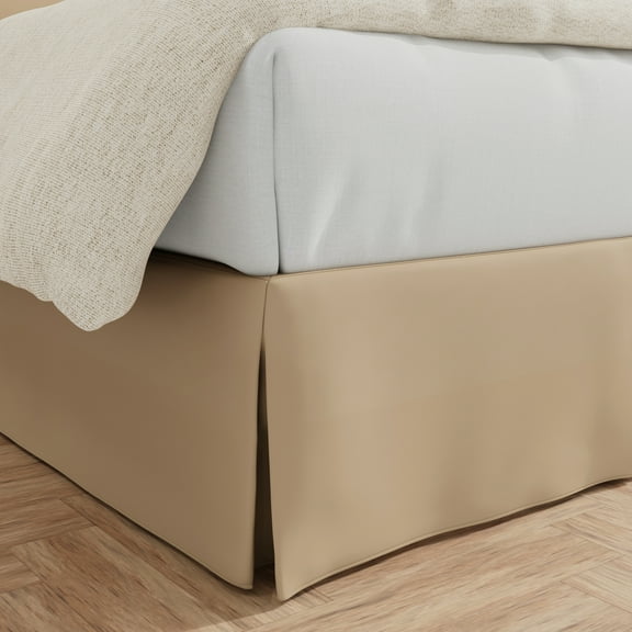 BedMaker's Wrap-Around Hassle Free, Never Lift Your Mattress Tailored Bed Skirt, 14" Drop Length, King, Mocha