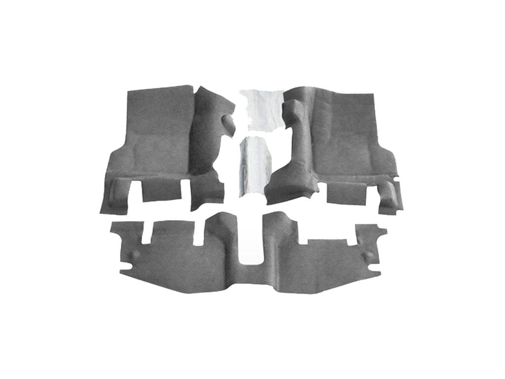 Jeep 07-10 Jeep JK 2Dr Front 3Pc Floor Kit (Includes Heat Shields) Floor Liner Kit 3 pc. 2 pc. Front 1 pc. Rear Replaces Factory Carpet Kit Charcoal BedRug main image 0