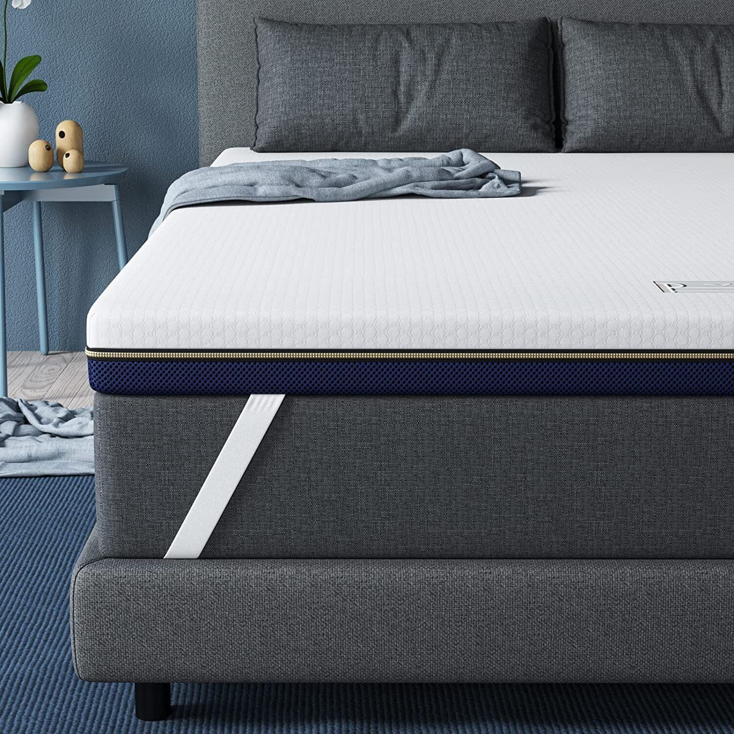 BedStory 3 Inch Firm Memory Foam Mattress Topper Queen Extra Firm