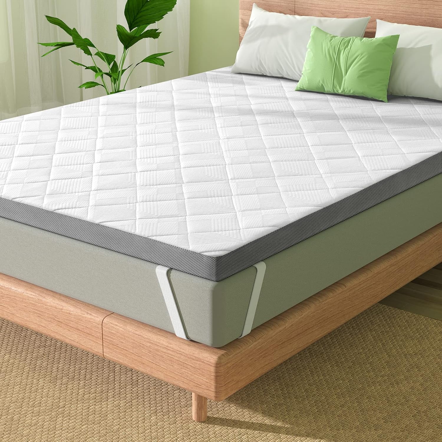 BedStory Full Mattress Topper, 4 inch Memory Foam Mattress Topper