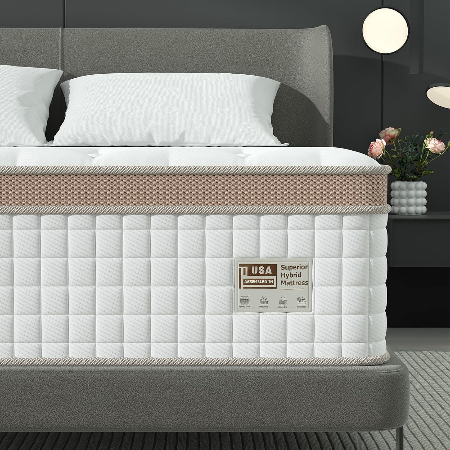 BedStory Mattress, Full Mattress 14 Inch Hybrid Mattress in A Box with