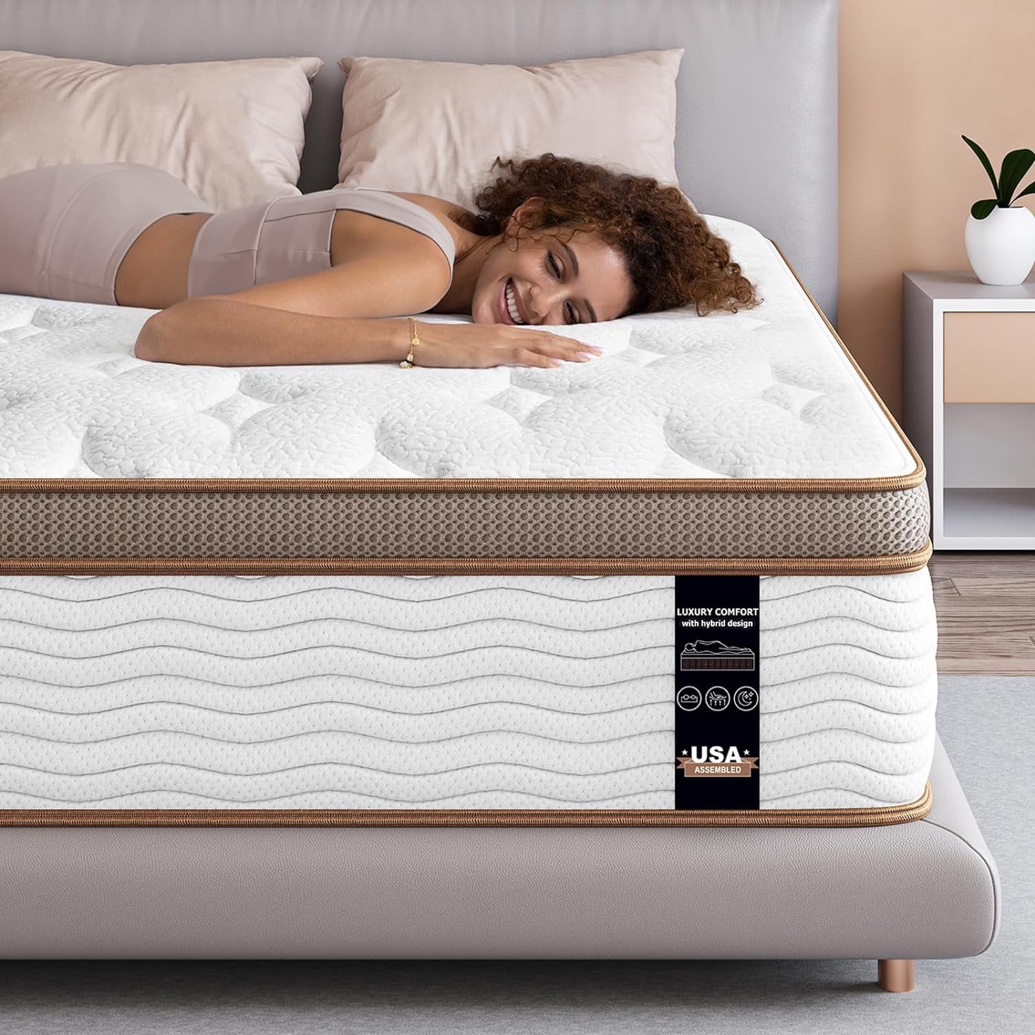 BedStory Full Mattress 14 Inch Hybrid Mattress in a Box