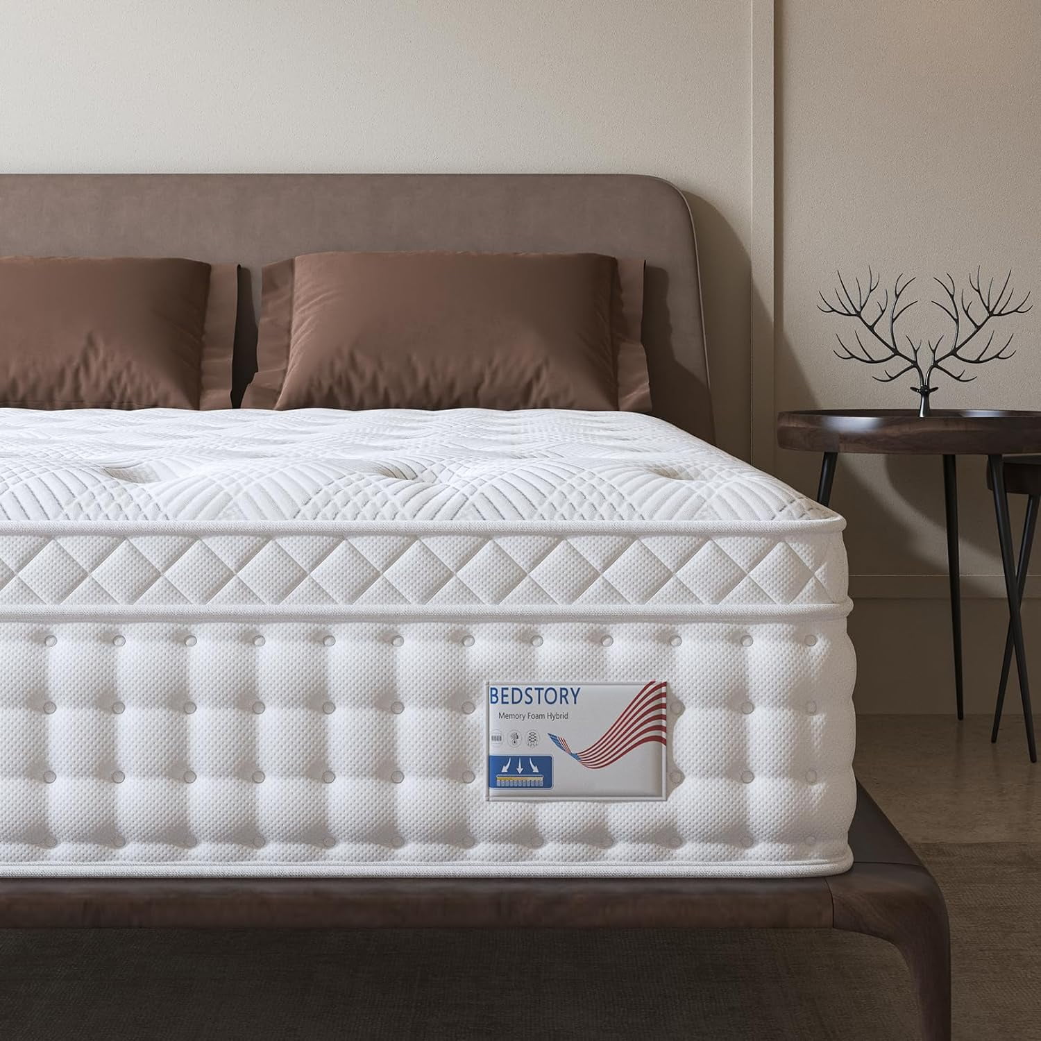 BedStory Queen Mattress 14 Inch, Deep Sleep Firm Mattress Extra Lumbar
