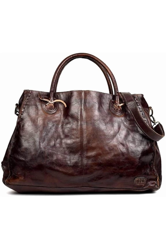 BedStu Womens Rockaway Leather Bag Teak Rustic