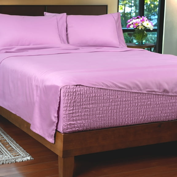BedTite 800 Thread Count Cotton Rich 4-Piece Queen Sheet Set - Dusty Lilac