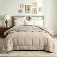 thumbnail image 1 of BedTreat Down Alternative Comforter with Corner Tabs - All Season Quilted King Size 240 GSM Sand Dollar Comforter, Machine Washable Microfiber Bedding, 1 of 6