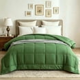 thumbnail image 1 of BedTreat Down Alternative Comforter with Corner Tabs - All Season Quilted Full Size 240 GSM Green Comforter, Machine Washable Microfiber Bedding, 1 of 8
