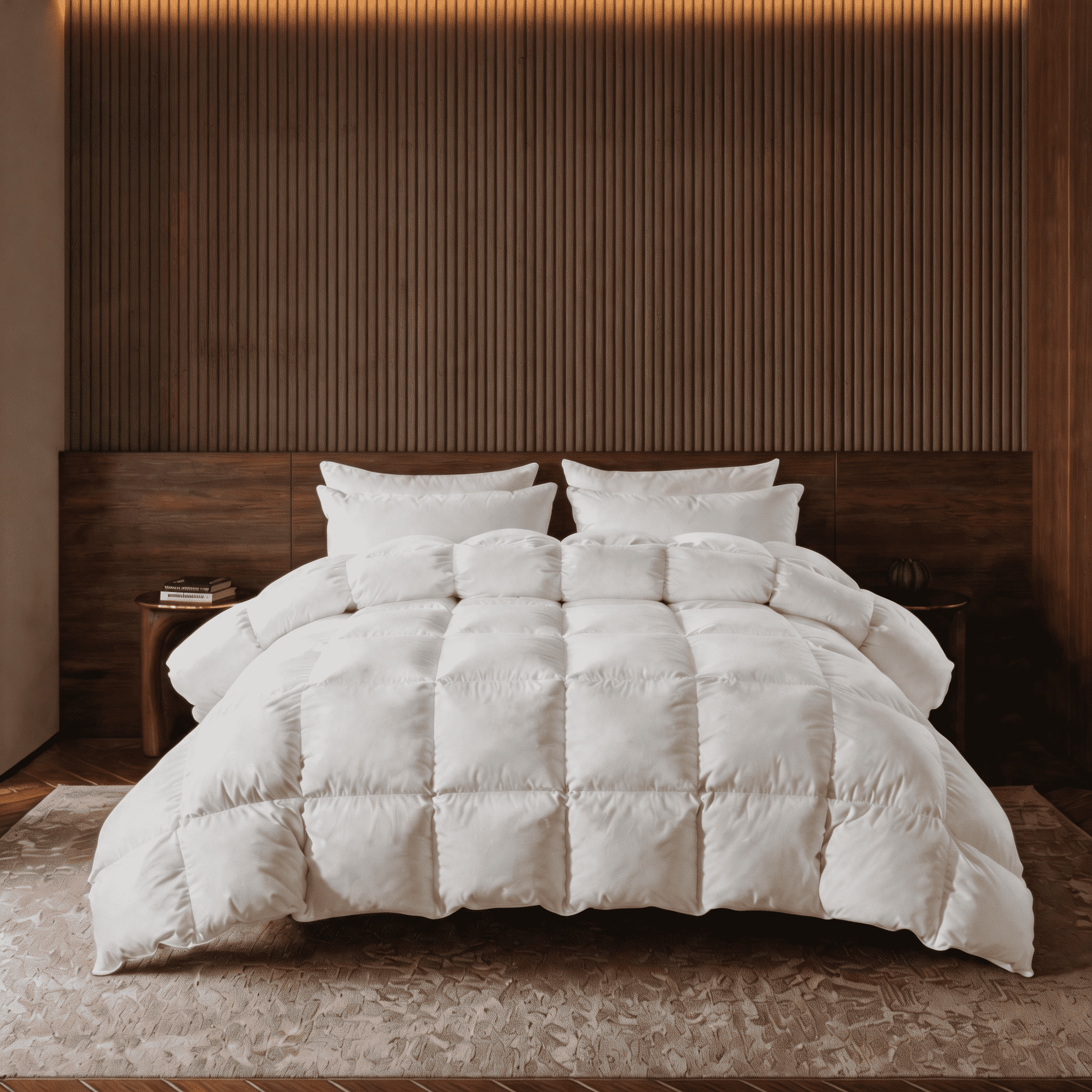 BedTreat Goose Feather Down Comforter Full Size, Luxury Hotel Bedding Comforter All Season Duvet Insert, Medium Warmth 100% Cotton Cover with Corner Tabs（82x86 inch）