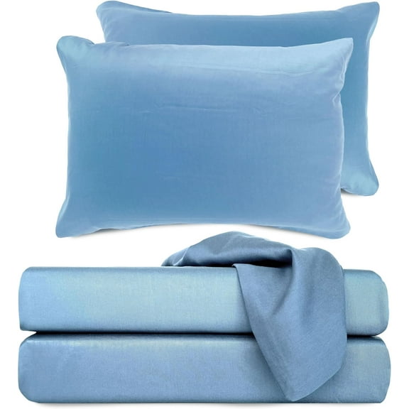 BedVoyage 100% Viscose Derived from Bamboo Twin XL Sheet Set - Cooling Bed Sheets for Ultimate Comfort, Breathable & Soft with Deep Pockets - 18” (Ocean)