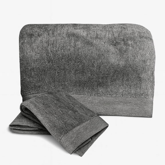 BedVoyage Luxury 3pc Bath Sheet Towel Set, Extra Large Bathroom Towel, 37x70 Viscose Derived from Bamboo & Cotton, Plush, Super Absorbent & Fast Drying, 1 Bath Sheets & 2 Hand Towels - Charcoal