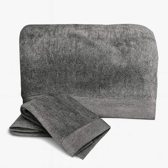 BedVoyage Luxury 3pc Bath Sheet Towel Set, Extra Large Bathroom Towel, 37x70 Viscose Derived from Bamboo & Cotton, Plush, Super Absorbent & Fast Drying, 1 Bath Sheets & 2 Hand Towels - Charcoal