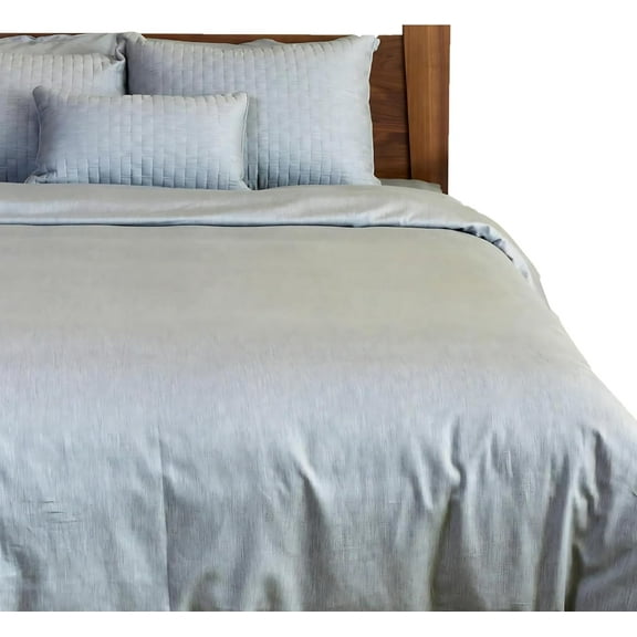 BedVoyage King Size Duvet Cover, Lightweight Soft and Breathable, Button Closure & Inside Corner Ties, 108x94, Viscose Derived from Bamboo & Cotton Blend, All Season Comforter Cover, King - Silver