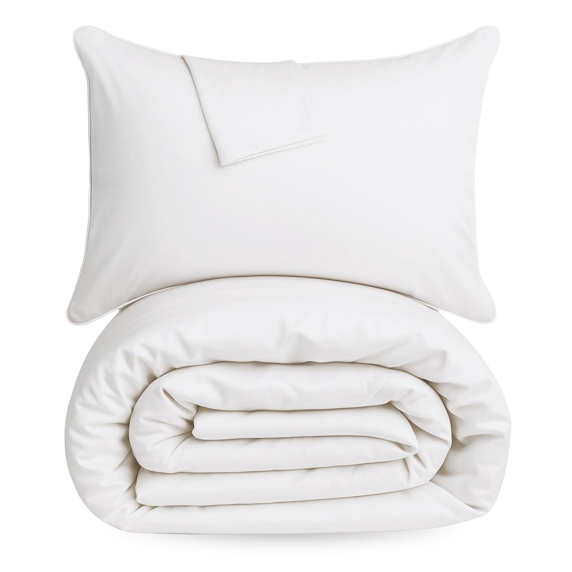 BedVoyage Queen Size Duvet Cover Set, Luxury 100% Viscose Derived from Bamboo, with 2 Standard Shams, Button Closure/Corner Ties, Silky-Soft, Lightweight & Cooling, 92x96, Full/Queen – White
