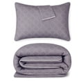 thumbnail image 1 of BedVoyage King Size Duvet Cover Set, Luxury 100% Viscose Derived from Bamboo, with Standard Shams, Button Closure/Corner Ties, Silky-Soft, Lightweight & Cooling, King/Cal King – Gray Geometric, 1 of 8