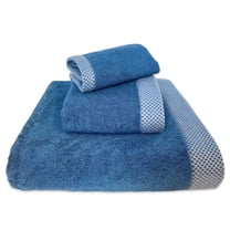 BedVoyage Luxury Towels, 3pc Set, 600 GSM, Ultra Soft Viscose derived from Bamboo Bath Towel, Super Absorbent, Extra Large – 1 Bath Size, 1 Hand Towel, 1 Washcloth - Indigo