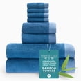 thumbnail image 1 of Plush Bamboo Towel Set - Viscose from Bamboo + Cotton - 8pc - Indigo, 1 of 8