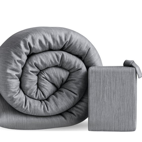 BedVoyage Twin Size Duvet Cover, Lightweight Soft and Breathable, Button Closure & Inside Corner Ties, 68x87, Viscose Derived from Bamboo & Cotton Blend, All Season Comforter Cover, Twin - Silver