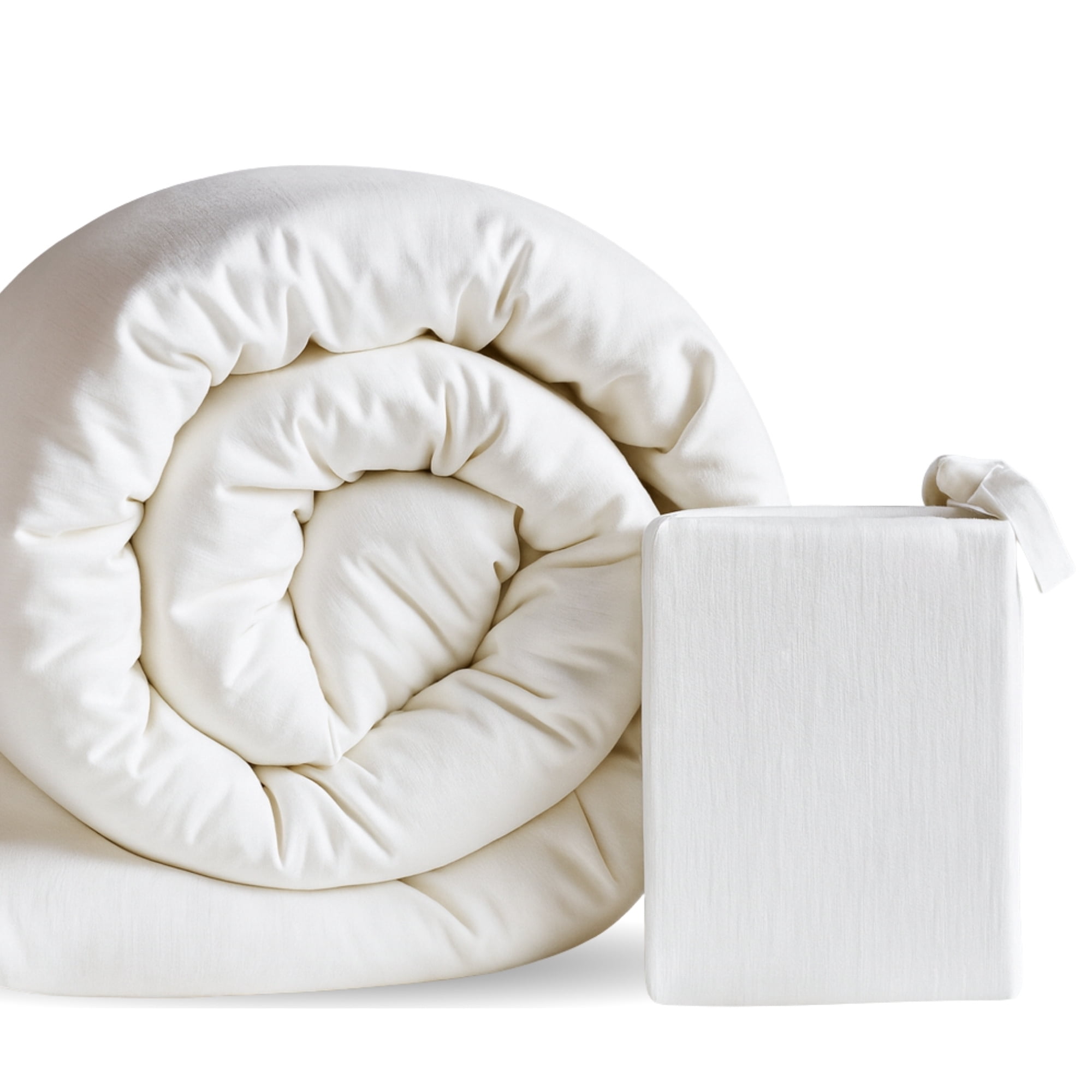 BedVoyage Twin Size Duvet Cover, Lightweight Soft and Breathable, Button Closure & Inside Corner Ties, 68x87, Viscose Derived from Bamboo & Cotton Blend, All Season Comforter Cover, Twin - Snow