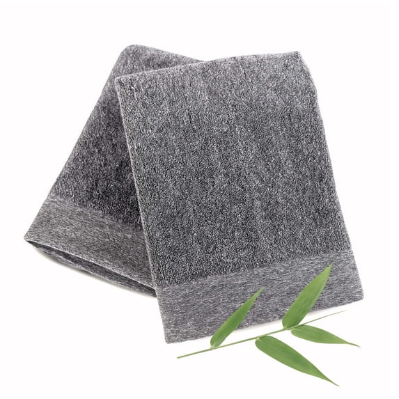 Bamboo Hand Towels - Viscose from Bamboo + Cotton - 2pk - Charcoal