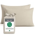 thumbnail image 1 of BedVoyage Soft, Cozy Premium Pillowcases for Sensitive Skin - Melange Bed Pillow Covers Made of Viscose Derived from Bamboo & Cotton - King 2 Pack, Sand, 1 of 6