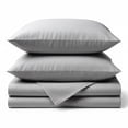 thumbnail image 1 of BedVoyage Soft King Sheets - Melange Luxury Bedroom Sheet Set, 4pc Softest Cooling Bedding, Viscose Derived from Bamboo and Cotton, Deep Pocket 18" - Silver, 1 of 7