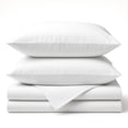 thumbnail image 1 of BedVoyage Soft Twin Sheets - Melange Luxury Bedroom Sheet Set, 3pc Softest Cooling Bedding, Viscose Derived from Bamboo and Cotton, Deep Pocket 18" - Snow, 1 of 8