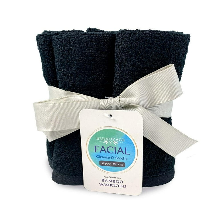 BedVoyage Viscose From Bamboo Cotton Facial Washcloth Black