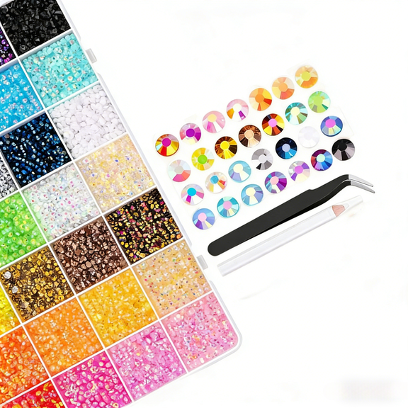 Bedazz & Bedazzling Beads – 3mm Multicolor Rainbow Jelly Rhinestones Flatback Gems 30000PCS