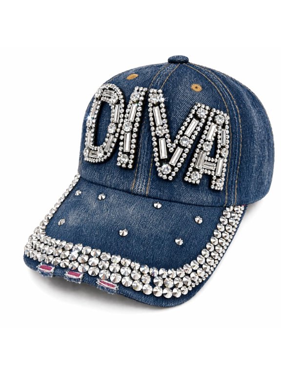 Bedazzled Diva Hat for Women, Rhinestone Studded Jersey Shore Baseball Cap