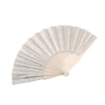 thumbnail image 1 of Bedazzled Fan,Handheld Fans,Folding Fan And 7-Inch Women'S Fan With Glitter Fabric And Transparent Plastic Ribs And Ideal For Parties And Dance Performances.(White), 1 of 6