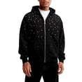 thumbnail image 1 of Bedazzled Hoodie Zip up Casual Fashion Men Women Long Sleeve Sparkly Hoodie for Streetwear Going out, 1 of 8