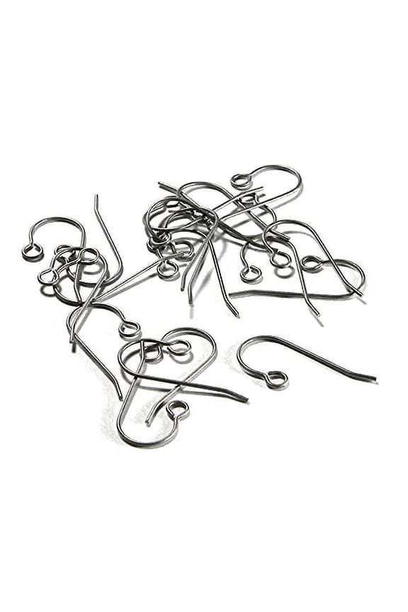 Bedazzlinbeads 20 Silver Nickel Free Hypoallergenic Raw Titanium French Hook Earring Findings