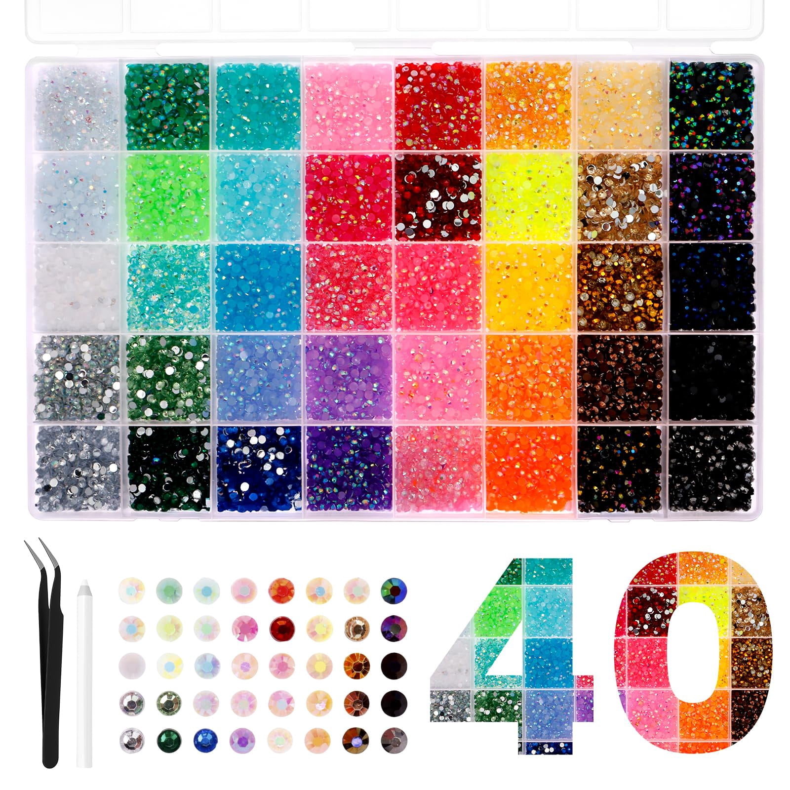 Bedazzling Kit,24/28/40/42 Colors Bedazzler Kit with Rhinestones,Nail Art Accessories Craft Kits for Crafting DIY Arts & Crafts Gifts