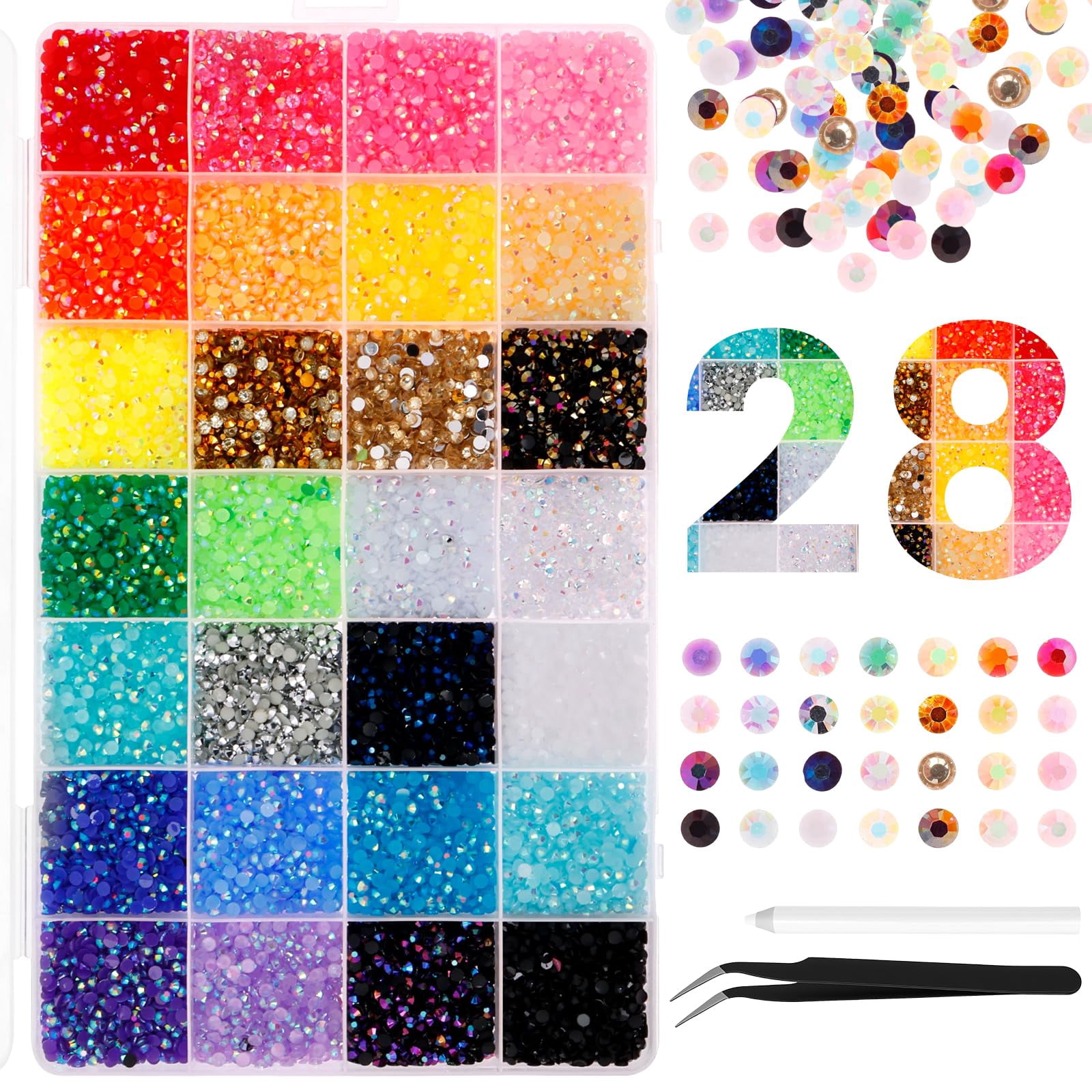 Bedazzling Kit,24/28/40/42 Colors Bedazzler Kit with Rhinestones,Nail Art Accessories Craft Kits for Crafting DIY Arts & Crafts Gifts