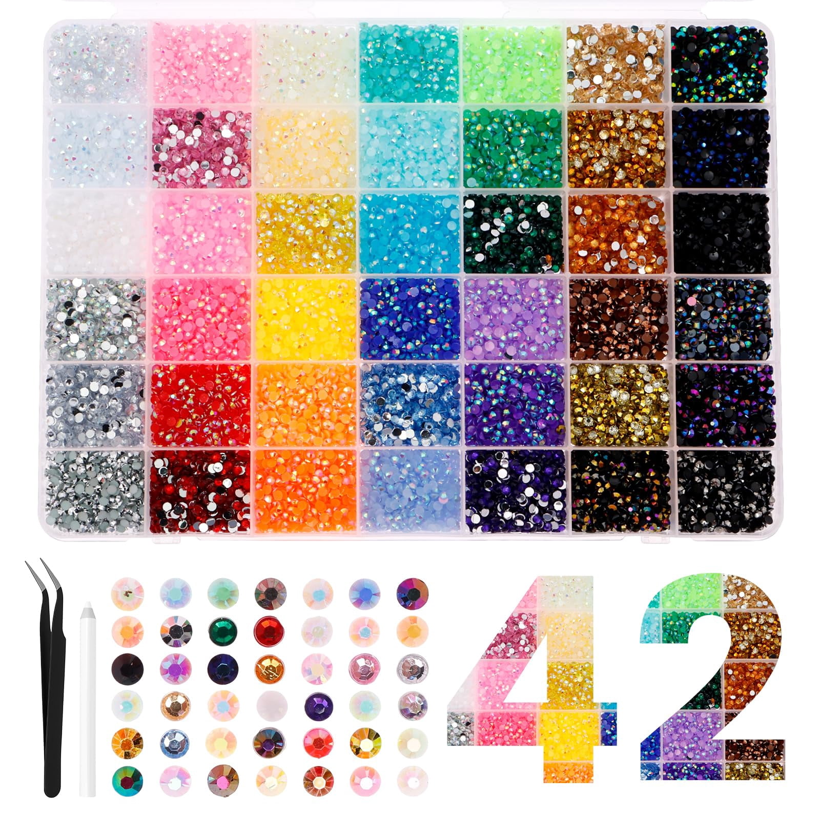 Bedazzling Kit,24/28/40/42 Colors Bedazzler Kit with Rhinestones,Nail Art Accessories Craft Kits for Crafting DIY Arts & Crafts Gifts